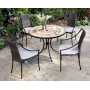 Valencia Outdoor Table and 4 Laguna Dining Arm Chairs